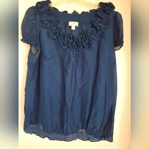 Cute ladies dressy blue/green blouse